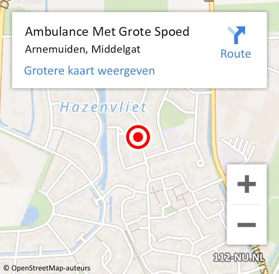 Locatie op kaart van de 112 melding: Ambulance Met Grote Spoed Naar Arnemuiden, Middelgat op 20 januari 2017 07:00