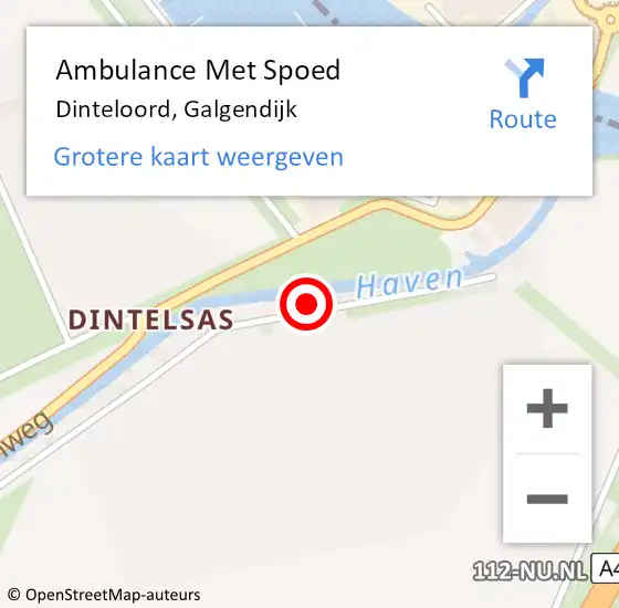 Locatie op kaart van de 112 melding: Ambulance Met Spoed Naar Dinteloord, Galgendijk op 20 januari 2017 08:35