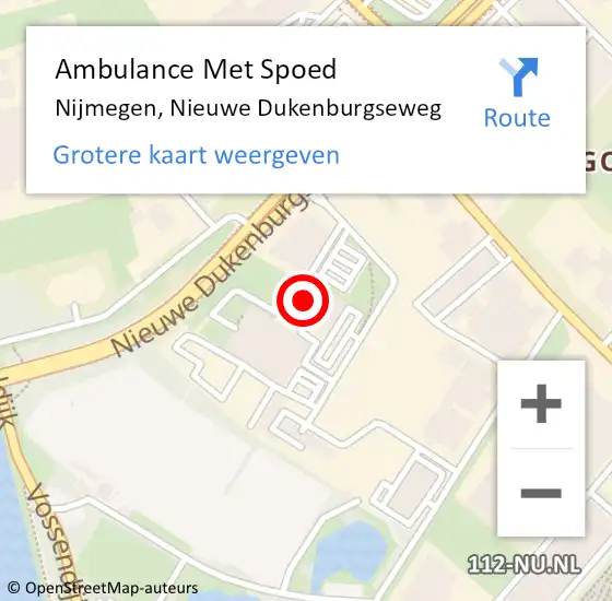 Locatie op kaart van de 112 melding: Ambulance Met Spoed Naar Nijmegen, Nieuwe Dukenburgseweg op 20 januari 2017 08:38