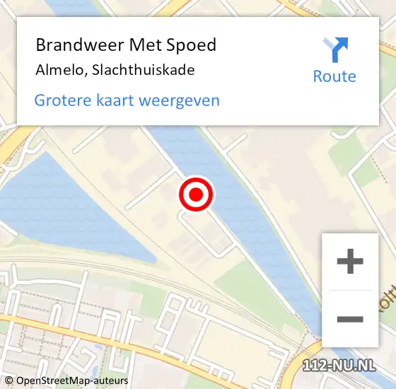 Locatie op kaart van de 112 melding: Brandweer Met Spoed Naar Almelo, Slachthuiskade op 20 januari 2017 08:39