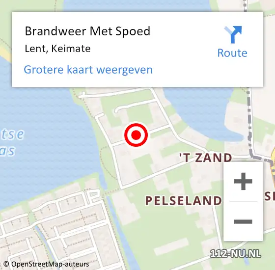 Locatie op kaart van de 112 melding: Brandweer Met Spoed Naar Lent, Keimate op 20 januari 2017 09:11