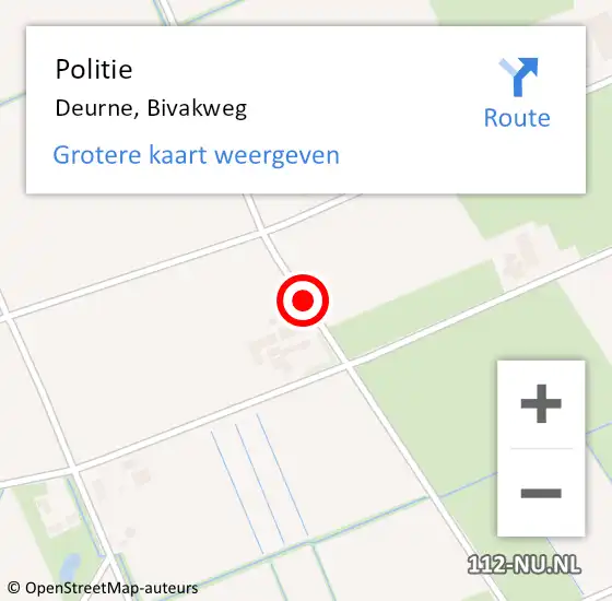 Locatie op kaart van de 112 melding: Politie Deurne, Bivakweg op 8 januari 2014 13:33