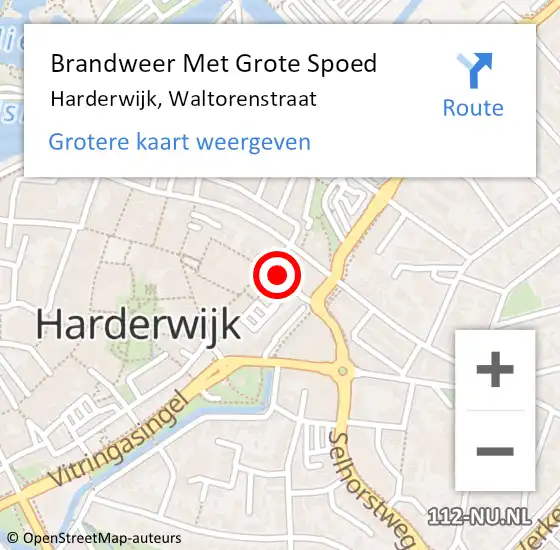 Locatie op kaart van de 112 melding: Brandweer Met Grote Spoed Naar Harderwijk, Waltorenstraat op 20 januari 2017 10:47