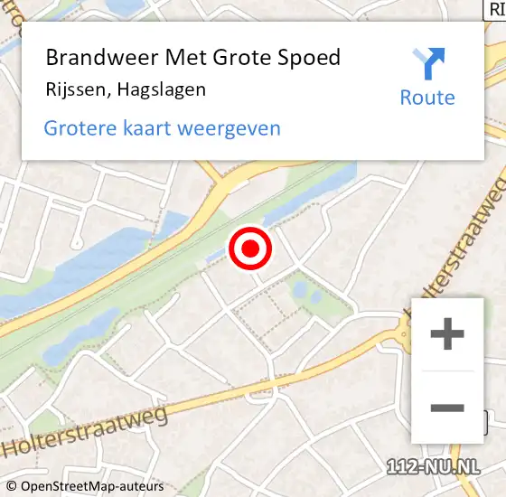 Locatie op kaart van de 112 melding: Brandweer Met Grote Spoed Naar Rijssen, Hagslagen op 20 januari 2017 10:54