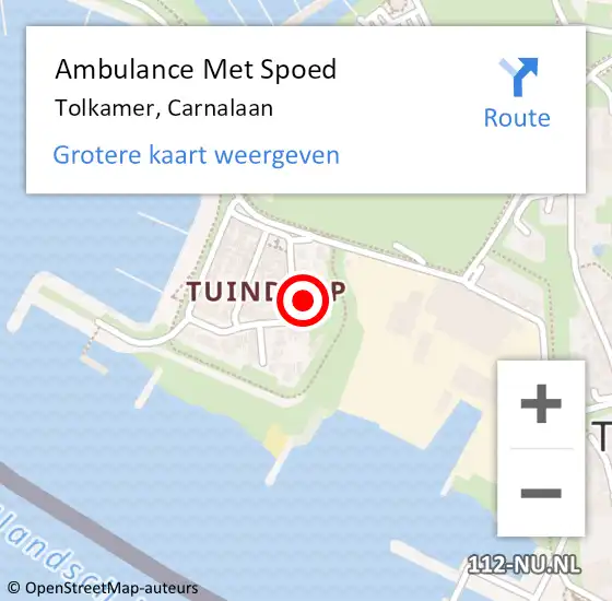 Locatie op kaart van de 112 melding: Ambulance Met Spoed Naar Tolkamer, Carnalaan op 8 januari 2014 13:44