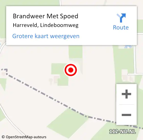 Locatie op kaart van de 112 melding: Brandweer Met Spoed Naar Harreveld, Lindeboomweg op 20 januari 2017 11:33