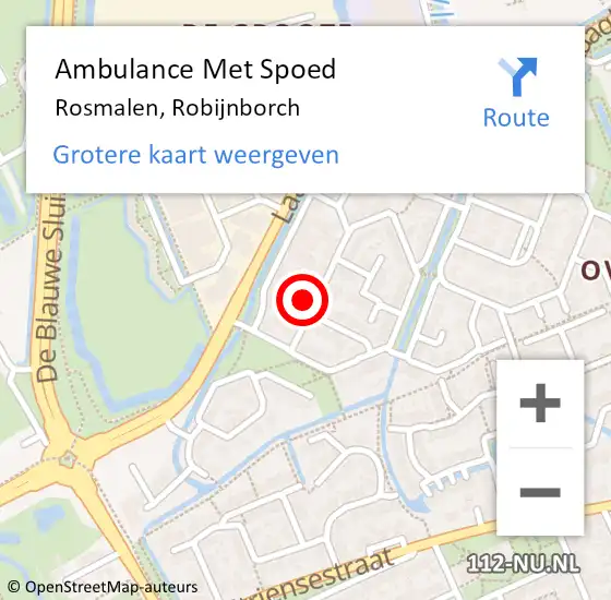 Locatie op kaart van de 112 melding: Ambulance Met Spoed Naar Rosmalen, Robijnborch op 20 januari 2017 11:58