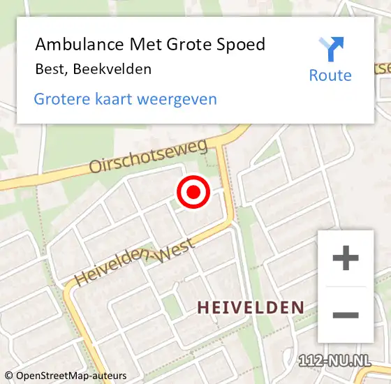 Locatie op kaart van de 112 melding: Ambulance Met Grote Spoed Naar Best, Beekvelden op 20 januari 2017 12:00