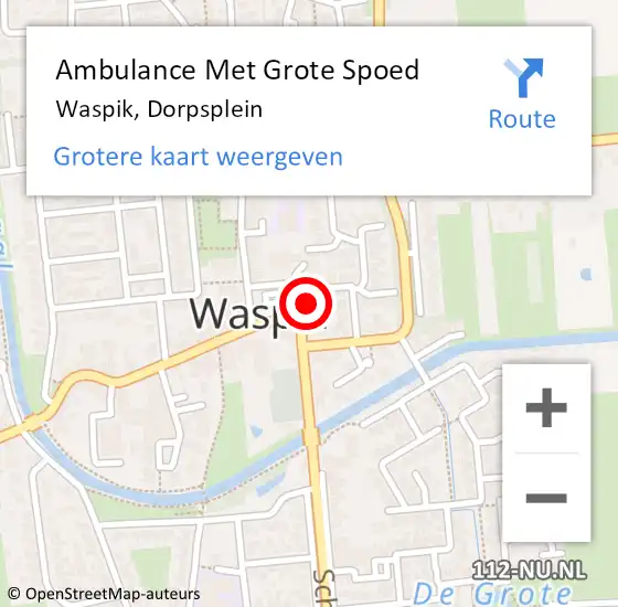 Locatie op kaart van de 112 melding: Ambulance Met Grote Spoed Naar Waspik, Dorpsplein op 20 januari 2017 12:53