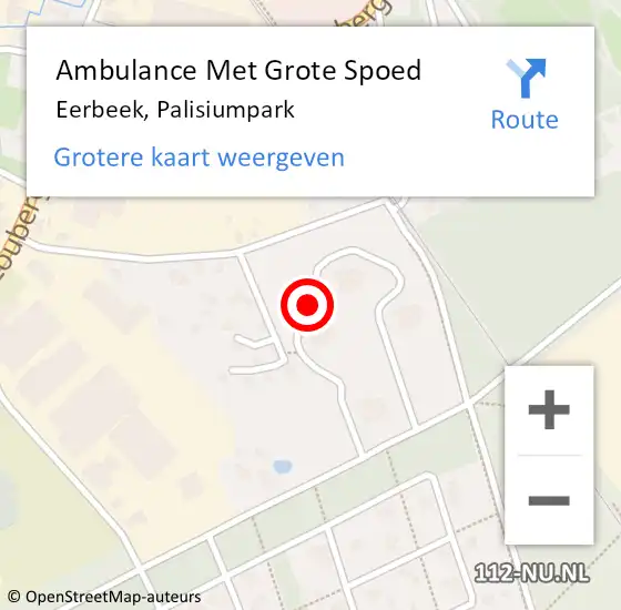 Locatie op kaart van de 112 melding: Ambulance Met Grote Spoed Naar Eerbeek, Palisiumpark op 20 januari 2017 13:32