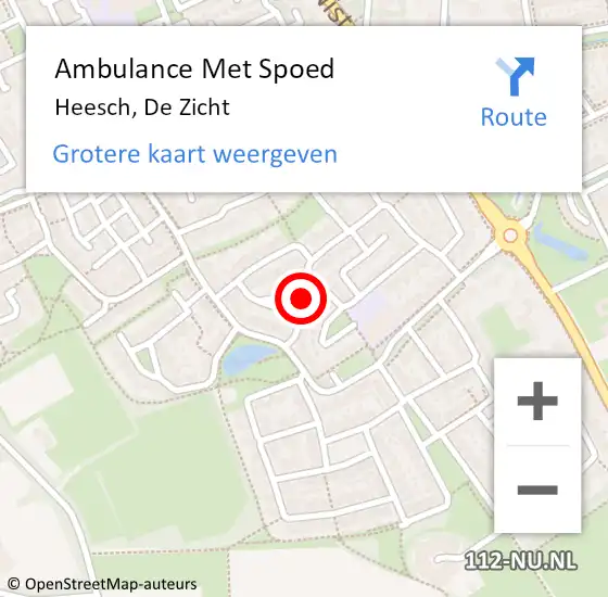 Locatie op kaart van de 112 melding: Ambulance Met Spoed Naar Heesch, De Zicht op 20 januari 2017 13:39