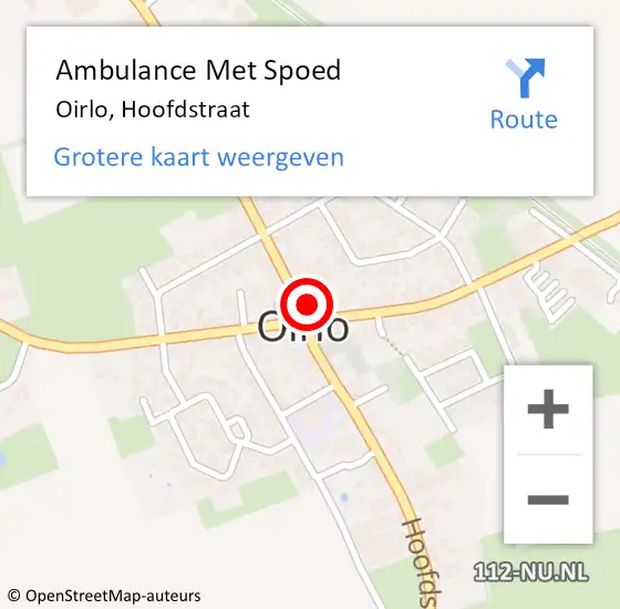 Locatie op kaart van de 112 melding: Ambulance Met Spoed Naar Oirlo, Hoofdstraat op 20 januari 2017 13:59