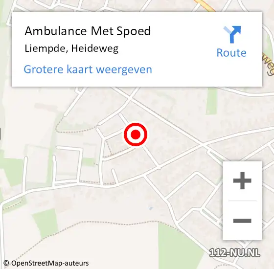 Locatie op kaart van de 112 melding: Ambulance Met Spoed Naar Liempde, Heideweg op 20 januari 2017 14:12