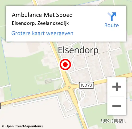 Locatie op kaart van de 112 melding: Ambulance Met Spoed Naar Elsendorp, Zeelandsedijk op 20 januari 2017 14:17