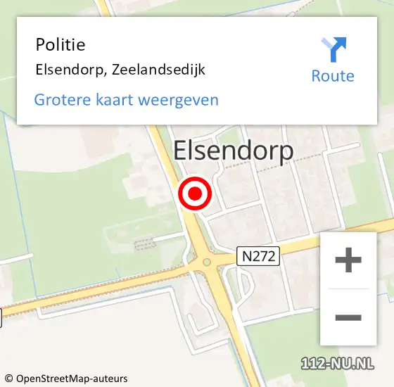 Locatie op kaart van de 112 melding: Politie Elsendorp, Zeelandsedijk op 20 januari 2017 14:18