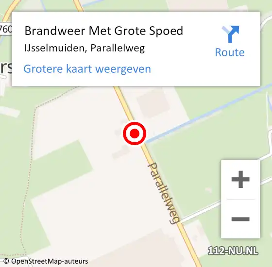 Locatie op kaart van de 112 melding: Brandweer Met Grote Spoed Naar IJsselmuiden, Parallelweg op 20 januari 2017 15:41