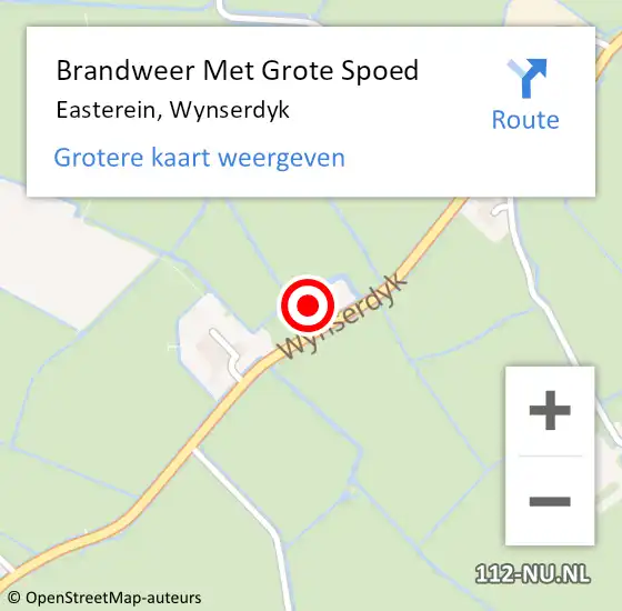 Locatie op kaart van de 112 melding: Brandweer Met Grote Spoed Naar Easterein, Wynserdyk op 20 januari 2017 15:44