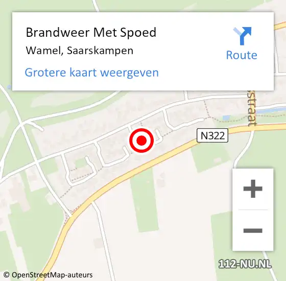 Locatie op kaart van de 112 melding: Brandweer Met Spoed Naar Wamel, Saarskampen op 20 januari 2017 15:51