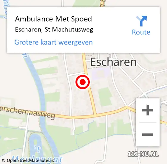 Locatie op kaart van de 112 melding: Ambulance Met Spoed Naar Escharen, St Machutusweg op 20 januari 2017 16:03