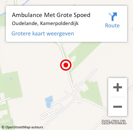 Locatie op kaart van de 112 melding: Ambulance Met Grote Spoed Naar Oudelande, Kamerpolderdijk op 20 januari 2017 16:27