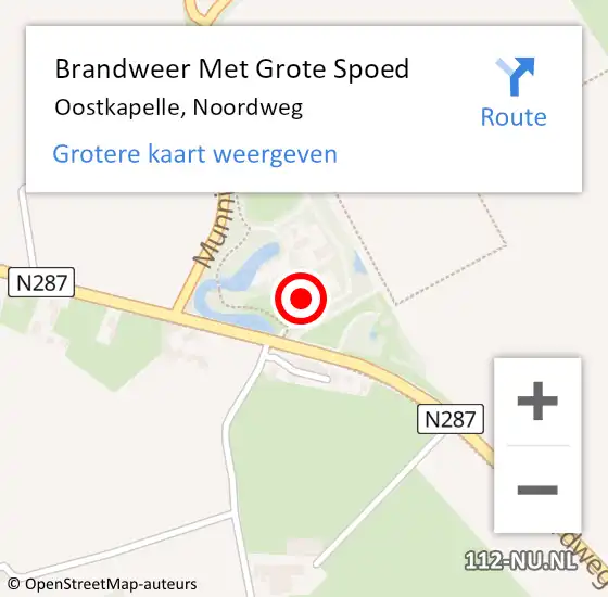 Locatie op kaart van de 112 melding: Brandweer Met Grote Spoed Naar Oostkapelle, Noordweg op 20 januari 2017 16:51