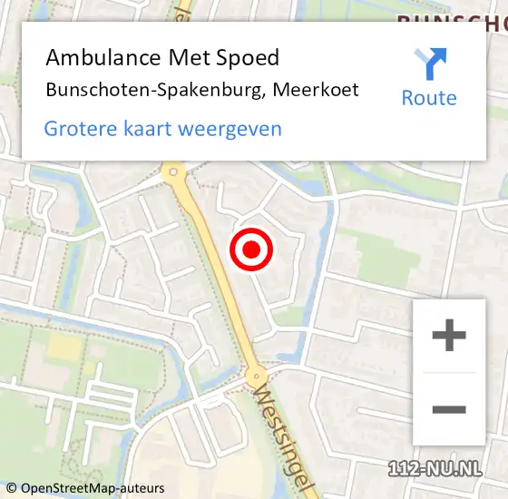 Locatie op kaart van de 112 melding: Ambulance Met Spoed Naar Bunschoten-Spakenburg, Meerkoet op 20 januari 2017 16:59