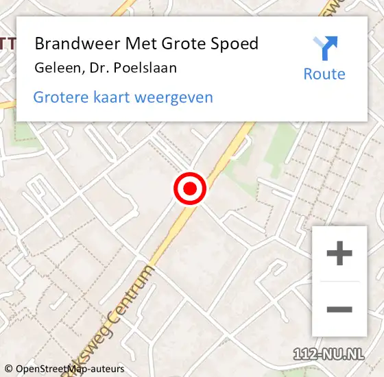 Locatie op kaart van de 112 melding: Brandweer Met Grote Spoed Naar Geleen, Dr. Poelslaan op 20 januari 2017 17:01