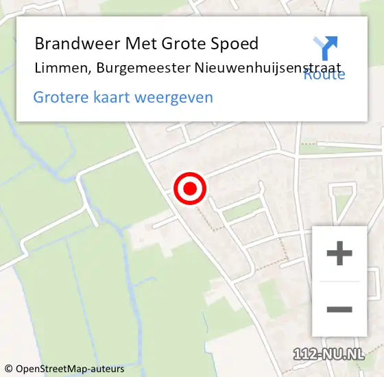 Locatie op kaart van de 112 melding: Brandweer Met Grote Spoed Naar Limmen, Burgemeester Nieuwenhuijsenstraat op 20 januari 2017 18:07