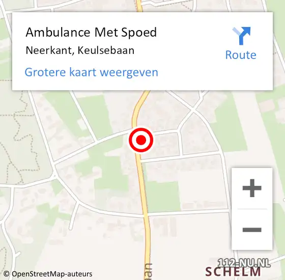 Locatie op kaart van de 112 melding: Ambulance Met Spoed Naar Neerkant, Keulsebaan op 20 januari 2017 18:27