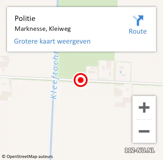 Locatie op kaart van de 112 melding: Politie Emmeloord, Kleiweg op 20 januari 2017 20:16