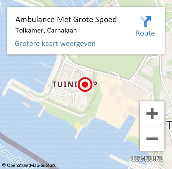 Locatie op kaart van de 112 melding: Ambulance Met Grote Spoed Naar Tolkamer, Carnalaan op 20 januari 2017 22:40