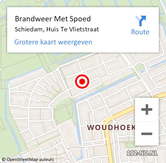 Locatie op kaart van de 112 melding: Brandweer Met Spoed Naar Schiedam, Huis Te Vlietstraat op 20 januari 2017 23:27