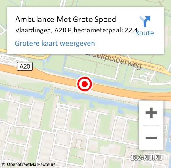 Locatie op kaart van de 112 melding: Ambulance Met Grote Spoed Naar Vlaardingen, A20 L op 20 januari 2017 23:31