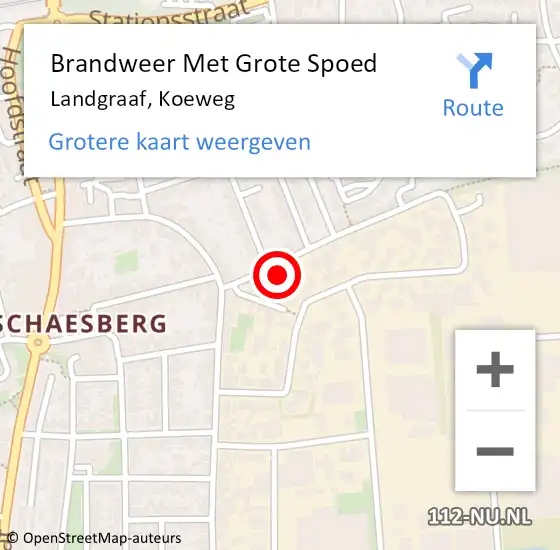 Locatie op kaart van de 112 melding: Brandweer Met Grote Spoed Naar Landgraaf, Koeweg op 20 januari 2017 23:58