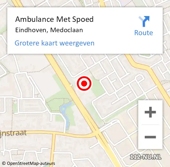 Locatie op kaart van de 112 melding: Ambulance Met Spoed Naar Eindhoven, Medoclaan op 21 januari 2017 01:19