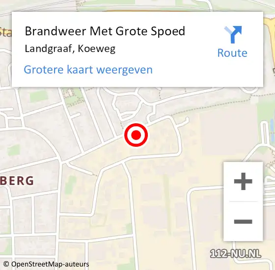 Locatie op kaart van de 112 melding: Brandweer Met Grote Spoed Naar Landgraaf, Koeweg op 21 januari 2017 03:09