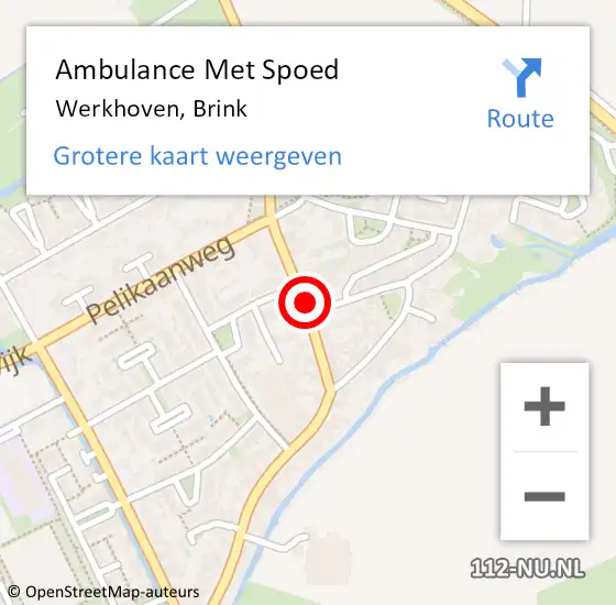 Locatie op kaart van de 112 melding: Ambulance Met Spoed Naar Werkhoven, Brink op 21 januari 2017 04:20