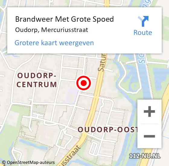 Locatie op kaart van de 112 melding: Brandweer Met Grote Spoed Naar Oudorp, Mercuriusstraat op 21 januari 2017 05:16