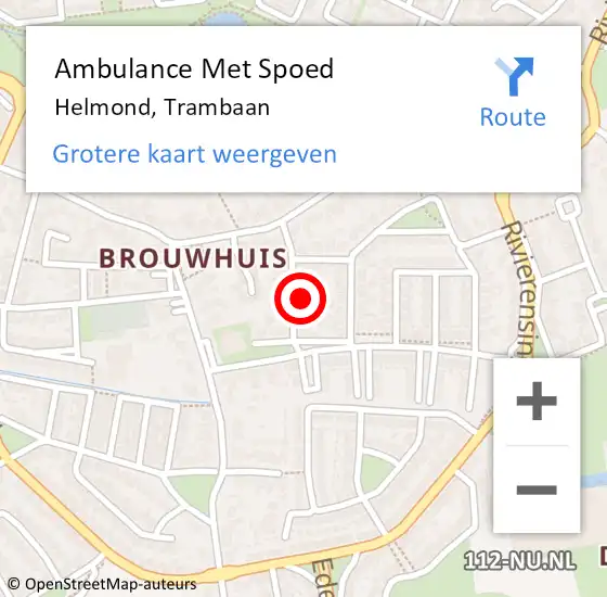 Locatie op kaart van de 112 melding: Ambulance Met Spoed Naar Helmond, Trambaan op 21 januari 2017 06:44