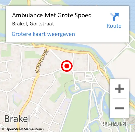 Locatie op kaart van de 112 melding: Ambulance Met Grote Spoed Naar Brakel, Gortstraat op 21 januari 2017 08:24