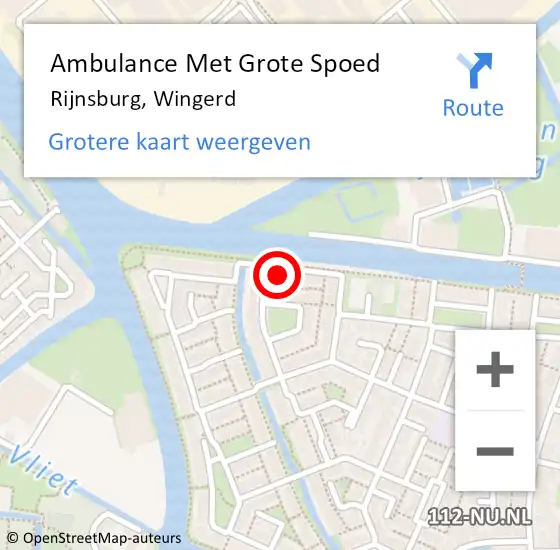 Locatie op kaart van de 112 melding: Ambulance Met Grote Spoed Naar Rijnsburg, Wingerd op 21 januari 2017 09:38