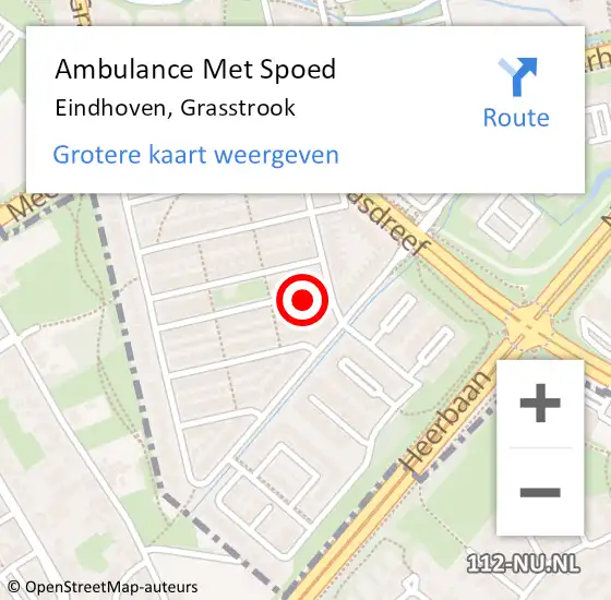 Locatie op kaart van de 112 melding: Ambulance Met Spoed Naar Eindhoven, Grasstrook op 21 januari 2017 11:14