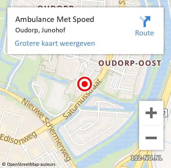 Locatie op kaart van de 112 melding: Ambulance Met Spoed Naar Oudorp, Junohof op 21 januari 2017 11:56