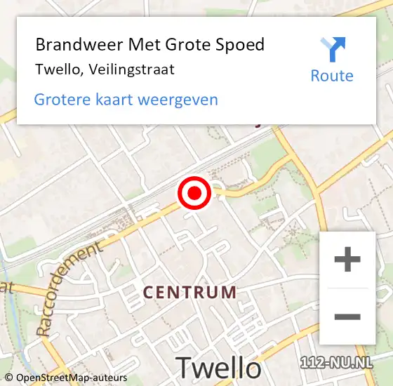 Locatie op kaart van de 112 melding: Brandweer Met Grote Spoed Naar Twello, Veilingstraat op 21 januari 2017 12:07