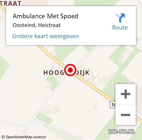 Locatie op kaart van de 112 melding: Ambulance Met Spoed Naar Oosteind, Heistraat op 21 januari 2017 12:08