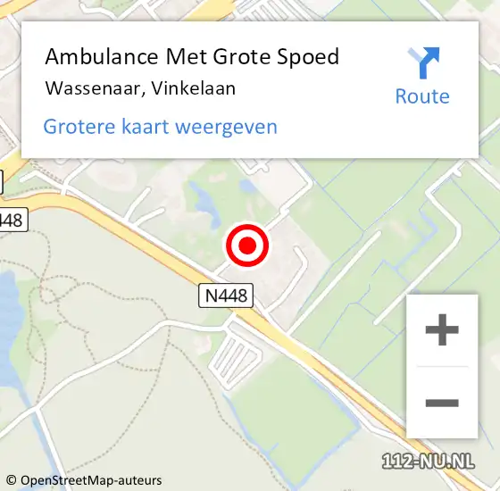 Locatie op kaart van de 112 melding: Ambulance Met Grote Spoed Naar Wassenaar, Vinkelaan op 21 januari 2017 13:09