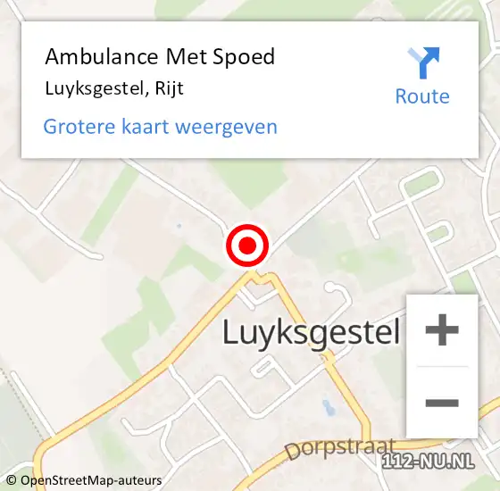 Locatie op kaart van de 112 melding: Ambulance Met Spoed Naar Luyksgestel, Rijt op 21 januari 2017 13:33