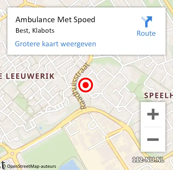 Locatie op kaart van de 112 melding: Ambulance Met Spoed Naar Best, Klabots op 21 januari 2017 13:37