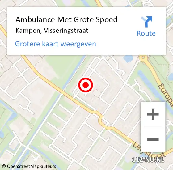 Locatie op kaart van de 112 melding: Ambulance Met Grote Spoed Naar Kampen, Visseringstraat op 21 januari 2017 14:20