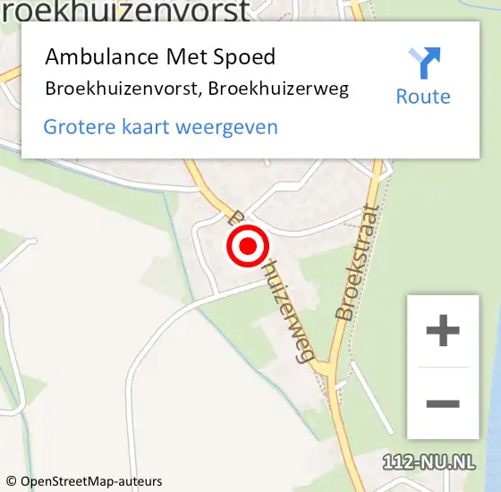 Locatie op kaart van de 112 melding: Ambulance Met Spoed Naar Broekhuizenvorst, Broekhuizerweg op 21 januari 2017 14:25